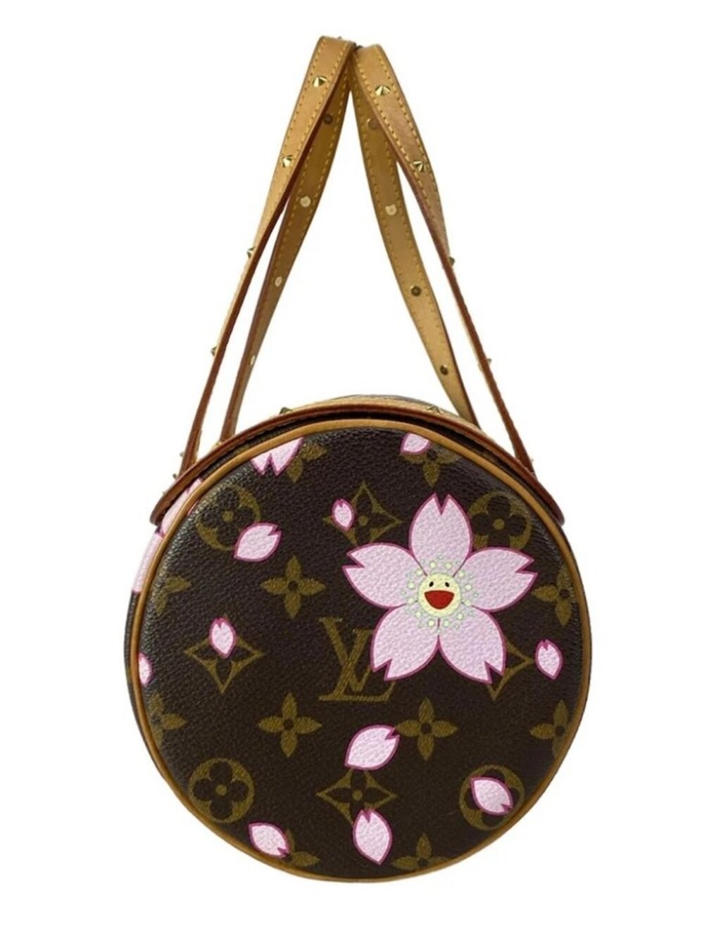 LOUIS VUITTON Papillon Maroon Monogram Cherry Blossom Unclear Handbag - Picture 4 of 14